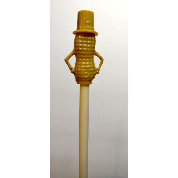 Mr Peanut Vintage Tan Drinking Straw 1950s Planters Peanuts Pop Culture Plastic - Picture 3 of 3